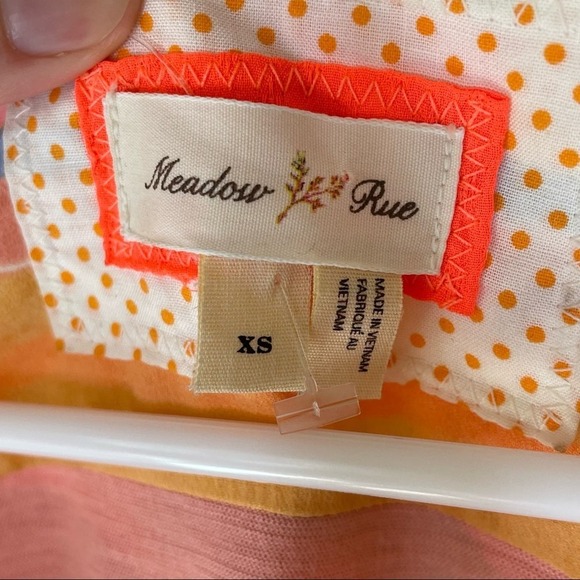 Anthropologie Meadow Rue Orange Striped Open Back Tank Size XS - Picture 3 of 9